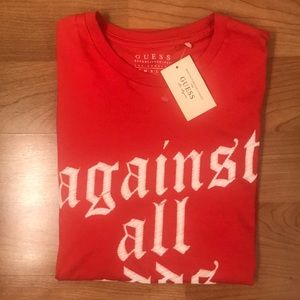 Guess T-Shirt Uomo A Maniche Corte - Girocollo Con Stampa Retro Board E Logo - Maglia Estiva Casual In Cotone